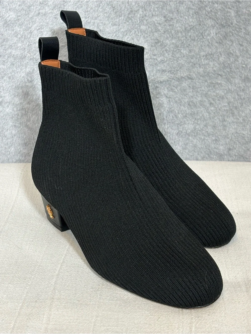 Kurt Geiger London Mini Elmer Slip-On Knit Ankle Booties-Black-JUNIOR Size 4